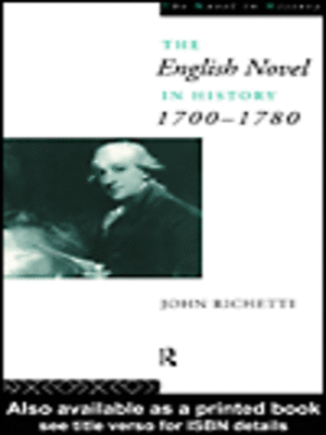cover image of The English Novel in History 1700-1780